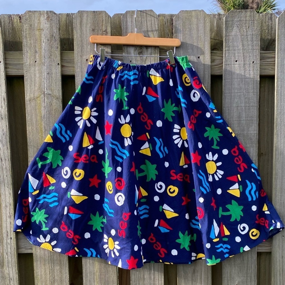 Vintage 80’s Binder Sportswear Full Skirt Nautical